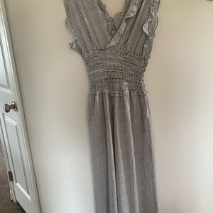 NWT Max Studio Black and White Striped Jumpsuit